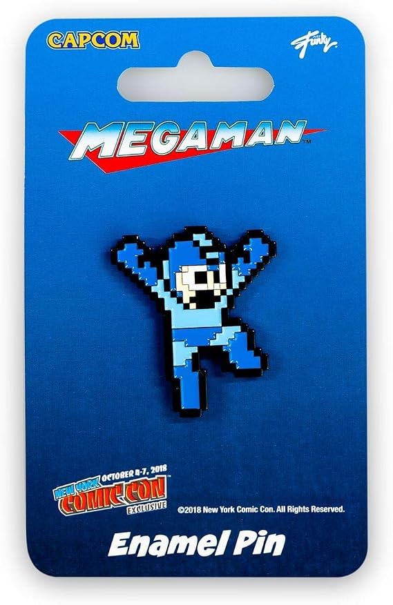 Mega Man Hero Pin | Just Funky Exclusive Mega Man Video Game Collectible Action Pose Pin | 1.5" Tall