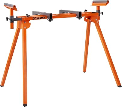 DOVAMAN Miter Saw Stand, 3-Step Quick Install & Fold, Lightweight 22LB Design, 330LB Capacity, 78-1/8'' Max Sliding Rail, Compatible with DMS01A, DMS03A & Most Mitre Saw Brands - MS01A