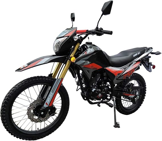 HHH Hawk DLX 250 EFI Fuel Injection 250cc Enduro Motorcycle Bike Hawk Deluxe scooter Dirt Bike, Street Bike, 5 speed Sports Bike (Red) - Extra Large