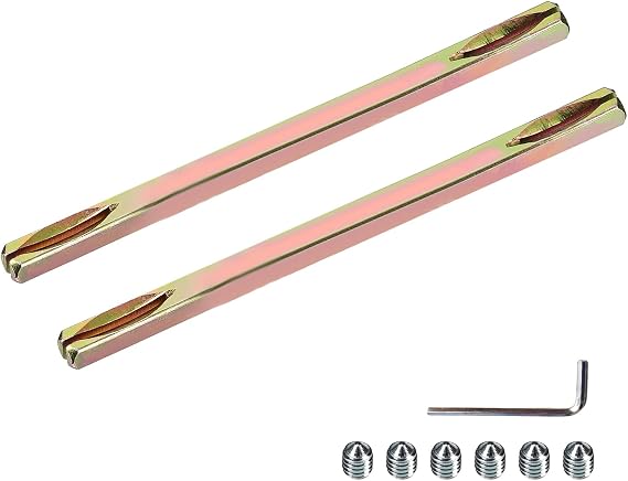 PARFCO Square Spindle 8mm 2pcs Push Pin Iron Square Pin 8x8x150mm Door Handle Spindle Bar with Screw and Handle for Most Door Handle Square Shank Slotted Strip