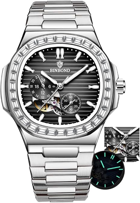 Mens Watches Square Moon Phase Mechanical Watch for Men Automatic Wristwatch Sapphire Mirror Waterproof Clock Gift Relogio Masculino