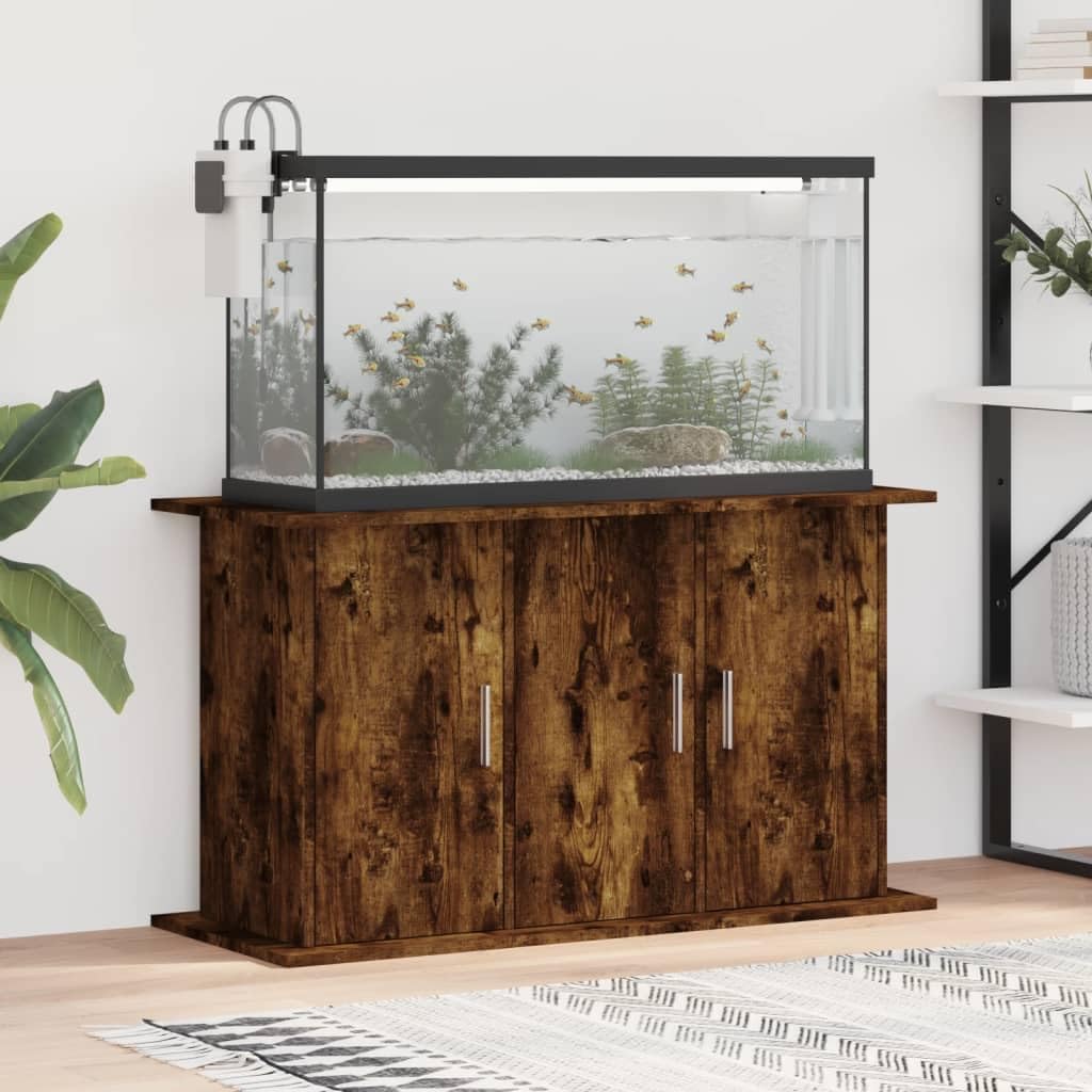 ZEYUAN 833636 Aquarium Stand Smoked Oak 101 x 41 x 58 cm Wood Material Aquarium Cabinet Aquarium Cabinet Aquarium Table Aquarium Stands