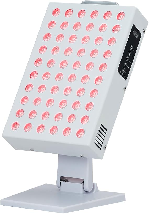 Red Light Therapy for Face and Body, Red Near Infrared Light with Timer and Stand, 60 Dual Chip LEDs, High Power Output Red Light Panel for Skin, Pain, Energy, Recovery, Performance, RT 300(NO Base)