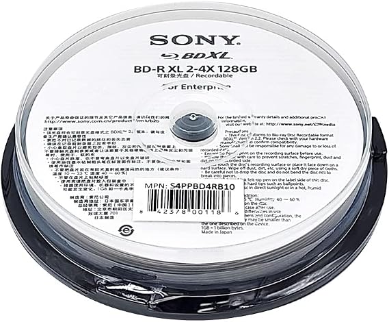 Digital 4X 128GB BDXL Quad Layer BD-R XL White Inkjet Printable Blu-ray Recordable 50 Year Archival Discs - 10 Pieces