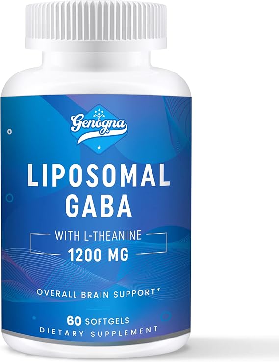 Liposomal GABA with L-Theanine 1200mg Supplements 1 Pack for Adults