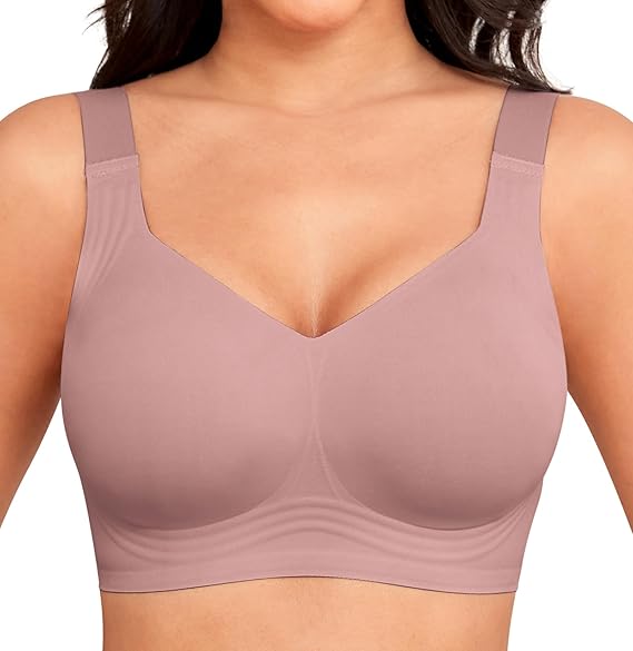 Xcutting Jelly Bras for Women No Underwire Full Coverage Plus Size Support | Seamless,Wirefree,Soft,Wireless Padded Bras,All-Day Wear,Wide Straps,T-Shirt,For Older Women Heavy Breast,Invisible Support