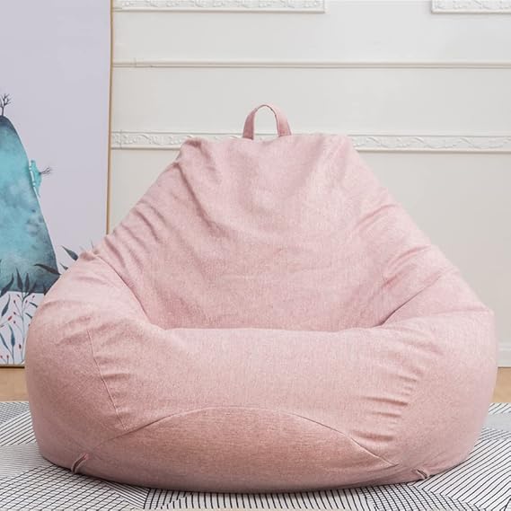 Highdi Bean Bag without Filling, Gaming Small Kids Bean Bags Chair Teenagers Children, Polycotton Living Room Bean Bag Cover Pink Beanbags Indoor Outdoor