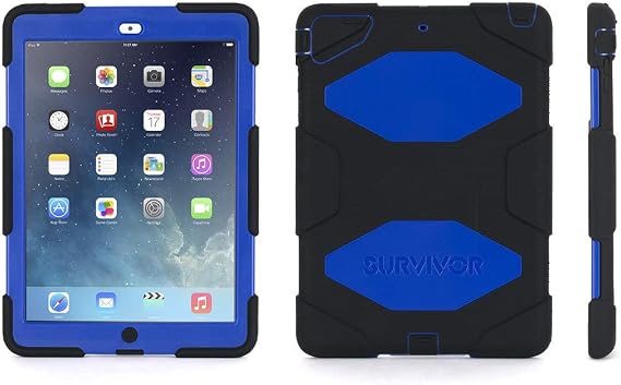 Griffin Survivor Case for iPad Air - Black/Blue