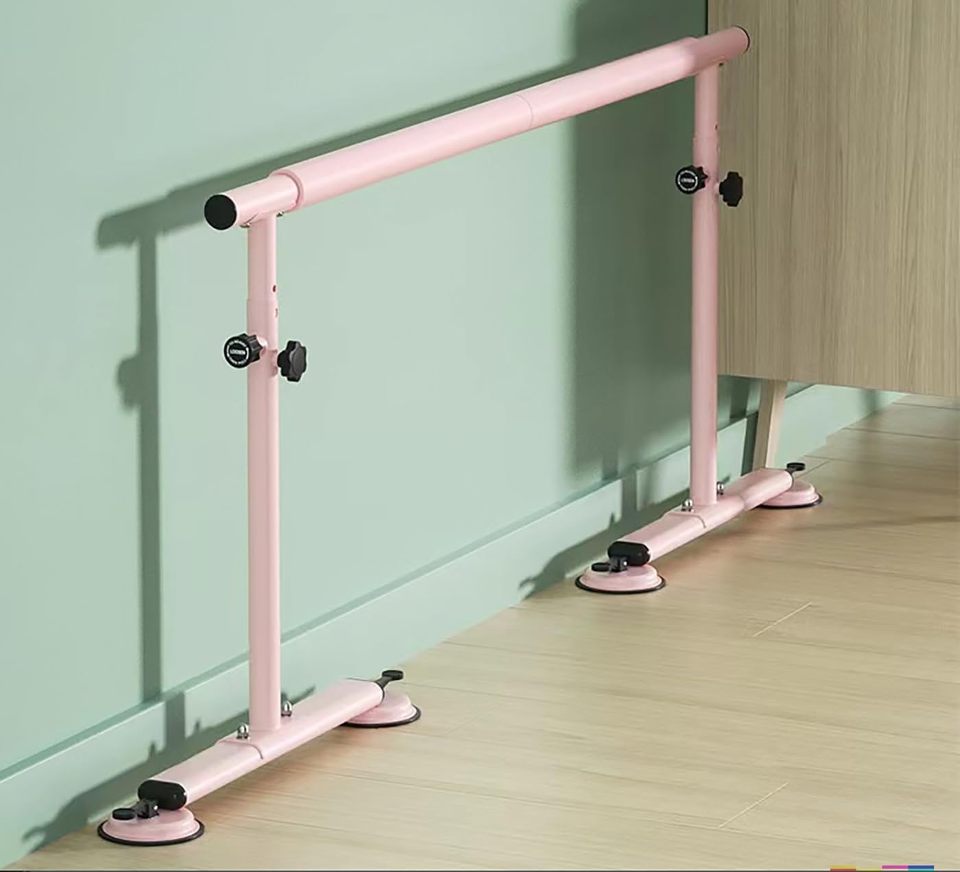 Ballet Bar Stand, Ballet Bar, Lesson Bar, Pressurized Suction Cup for Home, Home, Kids, Adults, Studio, Training, Ballet Lesson Stand, Adjustable, Freestanding Dance Stretch, Balance, Pilates, Dance