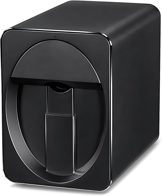 Nail Printer Machine Digital Nail Pri 3D Nail Printer Machine for DIY Nail Design, Home and Salon Use, 2400dpi High-Res Printing Black