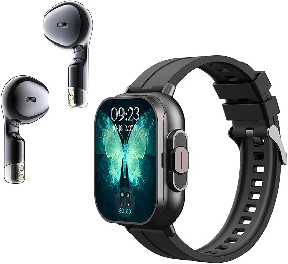 Smart Watch with Earbuds, 2 in 1 Sports Watch Biuld-in Wireless Earbuds, 2.02" HD Touch Screen Fitness Tracker Men Women Sports Watch, Bluetooth 5.3 TWS Earphones