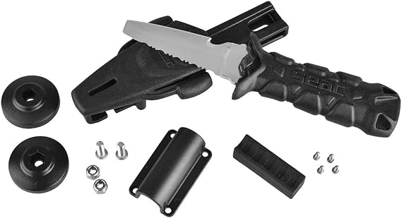 SEAC K-JackTactical Dive Knife,for Scuba Diving, Snorkeling and Water Sports, Black, 76.2 mm (0550019000000A)