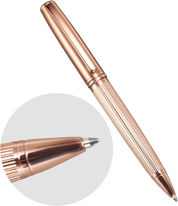 DanYee Ballpoint Pen,Essential Business Nice Pens,Metal pen Smooth writing stylish design effortless writing,Luxury pens with gift case for Men & Women Rosegold
