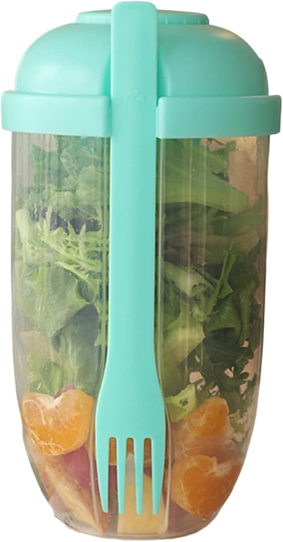 Fresh Salad Cup Salad Dressing Container to Go Salad Meal Shaker Salad Dressing Holder for Lunch Green, salad dressing shaker