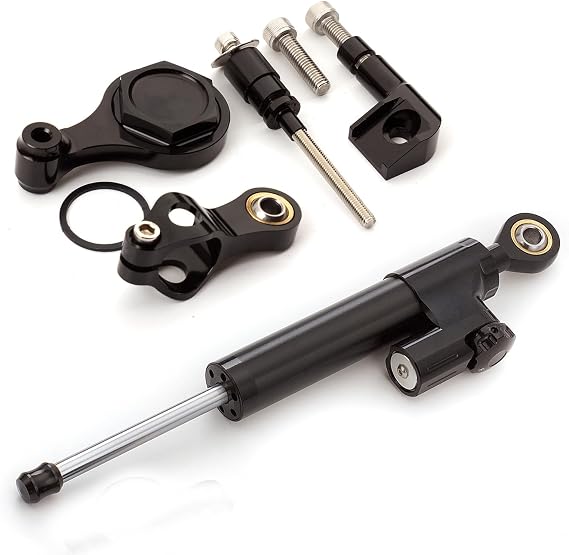 Fit For YZF R6 2006-2015 2016 2017 2018 2019 2020,R1 YZF1000 2006-2016 CNC Motorcycle Steering Damper Stabilizer Buffer Control Bar with Mounting Bracket Support Kit Full Set