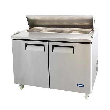 Atosa USA MSF8306 Stainless Steel Mega Top Sandwich/Salad Prep Table 48-Inch Two Door Refrigerator