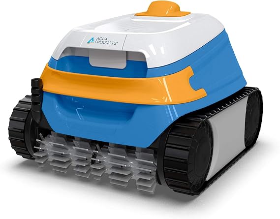 Aqua Products Evo604 Robotic Pool Cleaner, Automatic Vacuum | Wall-Climbing Vacuum with Strong Suction for Inground Pools up to 50ft, 60ft Swivel Cable, Easy-Clean Top-Loading Filter