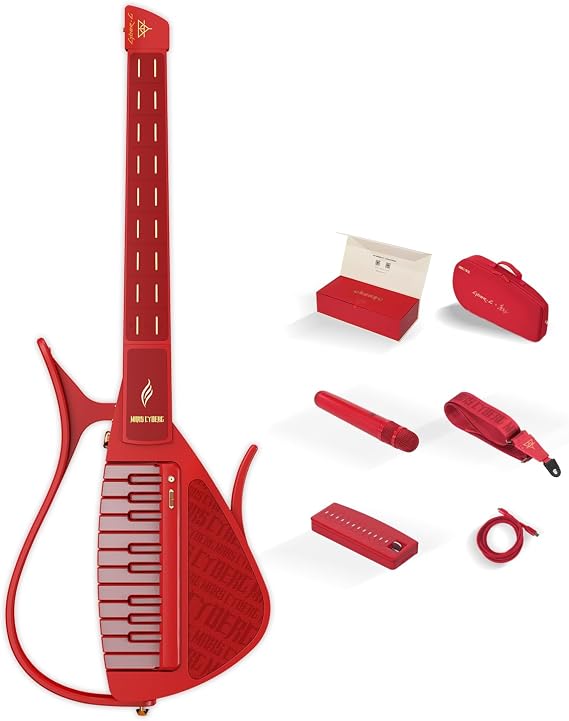 Enya CYBER-G Stringless Smart Guitar - Innovative Silent & Electric Guitar with LED Buttons Drum & Bass Hundreds of Presets App Interactive Chord Sheets for Learning Practice & Performances - Hua