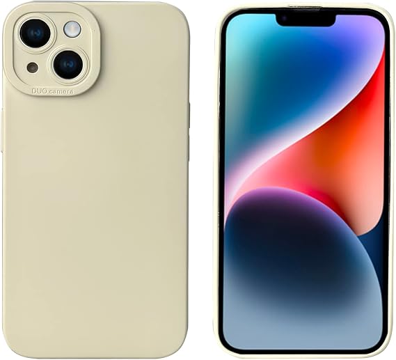LOOKSEVEN For iPhone 15 Case, White Silicone TPU Rubber Back Cover Case Compatible for iPhone 15 (6.1 inch) | TPU Rubber Back Case, Back Cover, Precise Rear Camera Cutouts, Shock-Absorbing Design, Wireless Charging Support