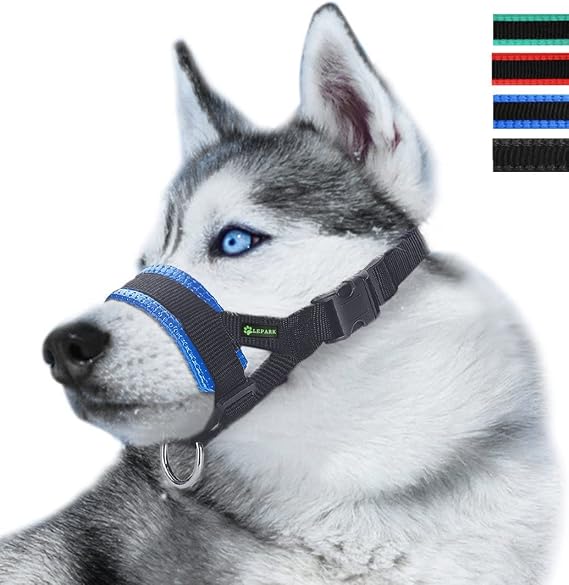 ILEPARK Nylon Muzzle to Prevent dogs Biting Barking and Chewing Adjustable Loop