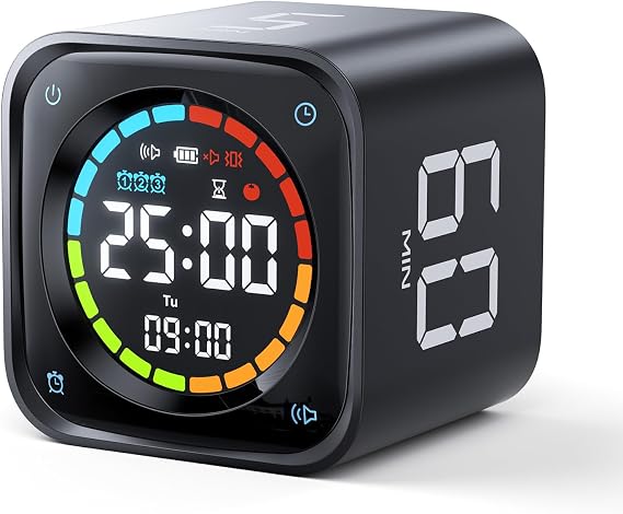 Ticktime TK3 Pomodoro Timer Cube for Focus, Study, Work, Task, ADHD,Kitchen