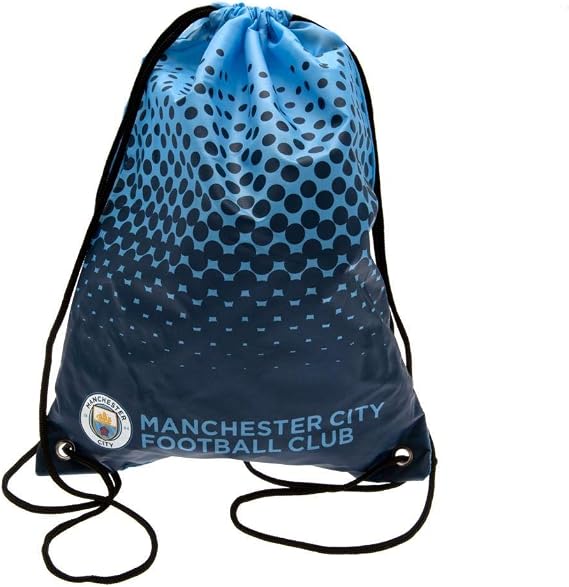 Manchester City FC Fade Design Drawstring Gym Bag (17.3 x 13in) (Blue/Black)
