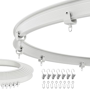 Flexible Bendable Ceiling Curtain Track, Mount for Curtain Rail with Curtain Tracks System, Room Divider, Curtains Rod, RV Ceiling Track, 9.8 FT/ 3 M, White