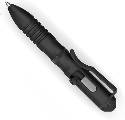 Benchmade - 1121-1 Shorthand Pen, Ergonomic Knurling Pattern, Black 6061-T6 Aircraft Aluminum Handle