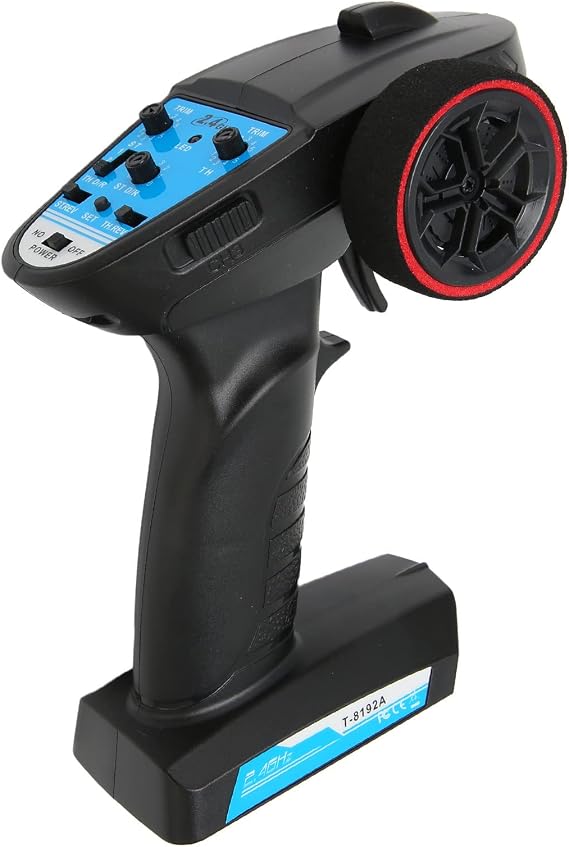 Naroote Rc Controller, Rc Transmitter with 2.4Ghz Receiver Speed Adjustment Function Remote Controller 3 Channel Rc Transmitter Rc Receiver for Car Boat
