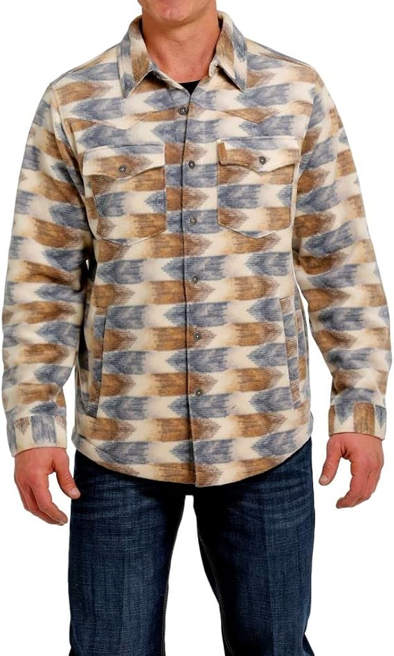 Cinch Western Jacket Mens Shirt Jac Aztec Pattern Button MWJ1580002