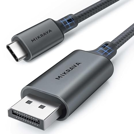 USB C DisplayPort Kablo (8K@60Hz, 4K@240Hz, 2K@360Hz) HDR HDCP Type C to DP 1.4 [Thunderbolt 5/4/3, DeX Mode], iPhone 15/16/17 Pro, MacBook, iPad Pro/Air, Samsung S25 ile Uyumlu (3 Metre)