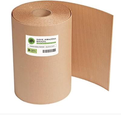 Corrugated Cardboard Roll, 24 x 33, Single Face, A-Flute, Kraft, Flexible Wrap for Protecting Glass, Metal and Other Fragile Items from Scratches, Chips or Breaks, 1 Roll