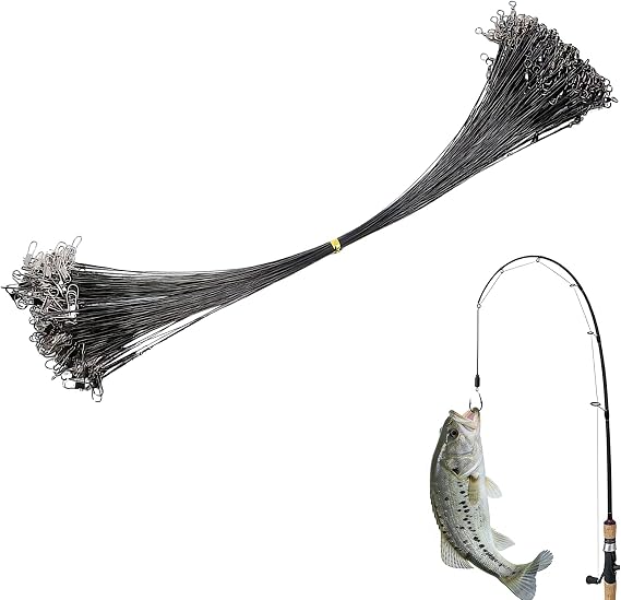 25 Pcs Lure Wire Traces for Pike & Zander Fishing, 30cm Steel Leaders with Swivels for Spinning