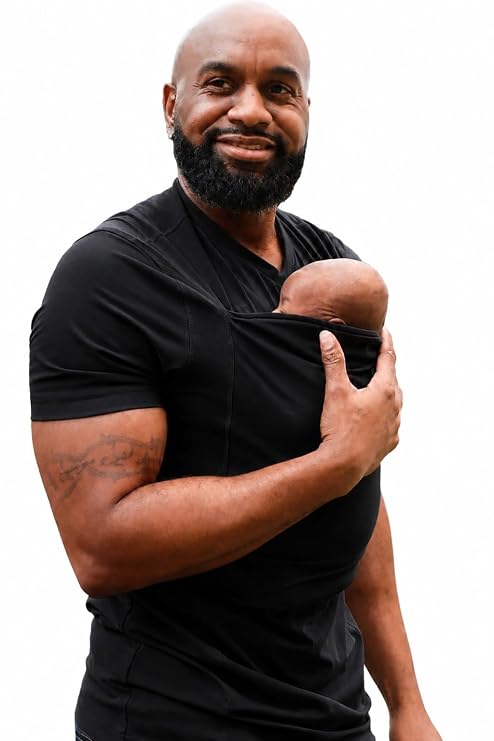 Lalabu The Dad Shirt | Hands-Free Baby Carrier for Dads - Black - Small