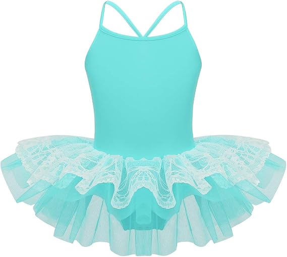 iiniim Kids Girls Cutout Back Ballet Dance Tutu Dress Leotard Skirt Ballerina Dancewear Costumes