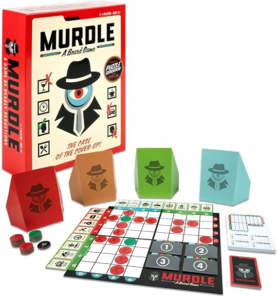Endless Games Murdle Board Game | Based on the Crime Puzzle Book | Murder Mystery Game for 2-4 Players, Ages 12+