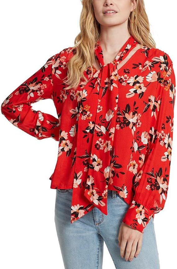 Jessica Simpson Womens Dazed Neck Tie Long Sleeve Twilly BlouseBlouse