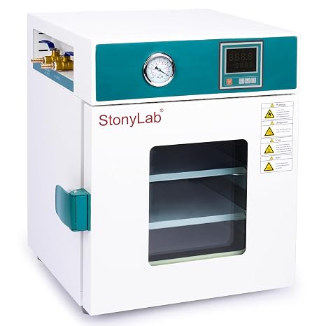 stonylab Vacuum Drying Oven, 24L/0.9 cu ft Lab Drying and Heating Oven with Vacuum Gauge and Digital Controller, CE Certified, 110V/RT+10-250C, Stainless Steel