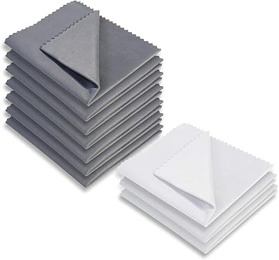AAwipes Eyeglasses Cleaner Cloths Microfiber Cloths 10 Packs for Eyeglasses, Lenses, Phones, Screens, Camera,Silverware, Any Other Delicate Surfaces 6x7,3 White  7 Dark Grey
