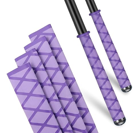 Fishing Rod Handle Grip Pole Wrap X-Tube Heat Shrink Tubing Non-Slip Insulated Abrasion Sleeve-Length:39" Diameter:63/64" (Purple)