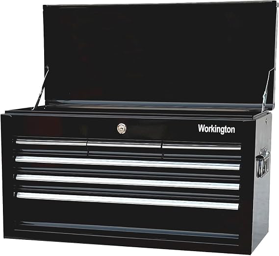 Workington Portable Metal Tool Chest with 6 Drawers, 24" 6-Drawer Tool Chest Cabinet with Ball Bearing Drawer Slides, Steel Tool Storage Box Organizer 4005 Black