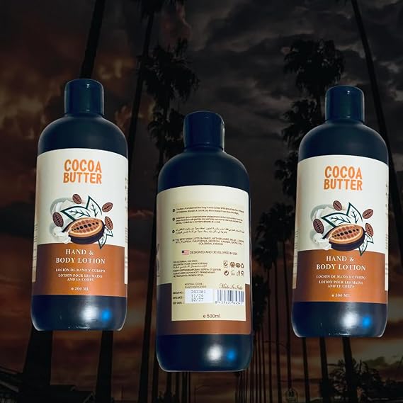 x Cocoa Butter Hand & Body Lotion Deep Moisturizing Cream for Dry Skin, Softens & Smooths, Long-Lasting Hydration with Natural Cocoa Scent 500ml