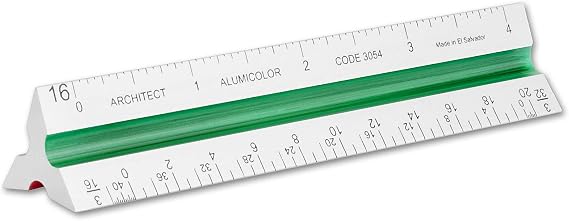Alumicolor Aluminum Architect Color-Coded Solid Drafting Scale, 4IN, Silver