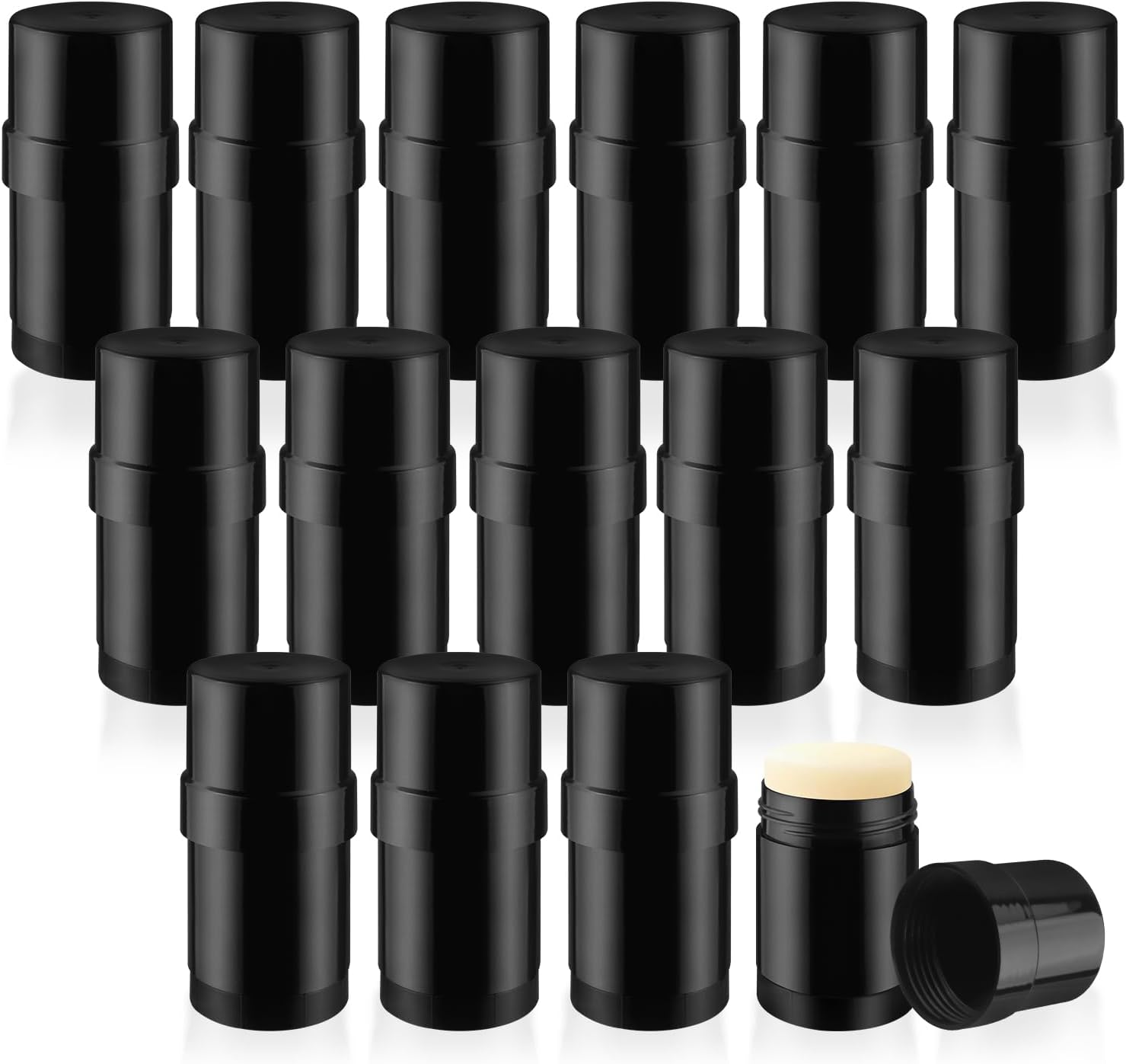 30ml1oz Black Plastic Deodorant Containers Empty Filling Stick Tube Twist Up Deodorant Bottles for DIY Cosmetic Sunscreen Lip Balm Crayon Lotion Bar - 15 Pcs