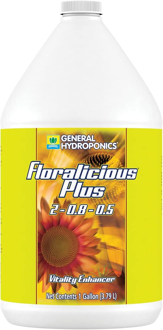 General Hydroponics HGC732207 Floralicious Plus Vitality Enhancer Plant Nutrient 1-Gallon Yellow, General Hydroponics Floralicious Plus for Gardening, 1-Gallon