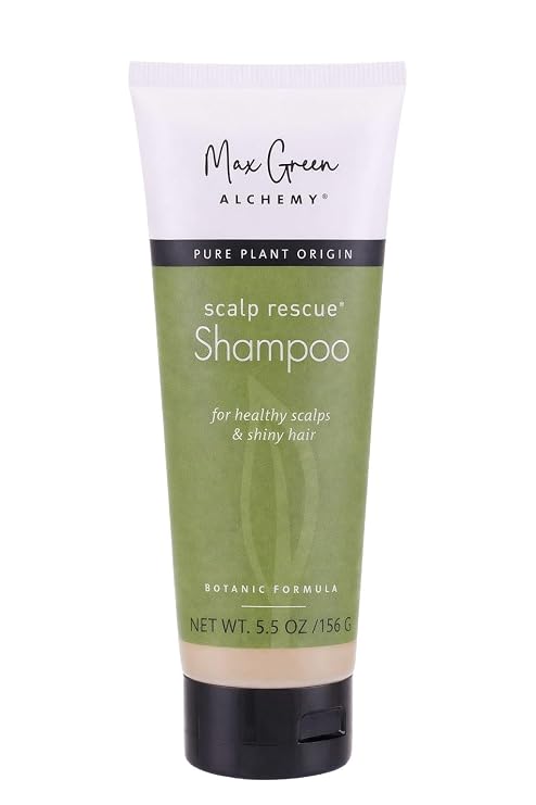 Max Green Alchemy Scalp Rescue Shampoo | No Parabens, Sulfates, PEGs or Quats. Natural Herbal Scent For All Hair Types. With Lemon Tea Tree For Healthy & Lustrous Hair. (5.5 Oz (Pack of 1))