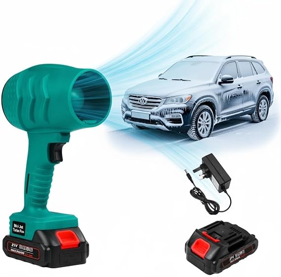 Turbo Jet Blower for Car Drying, 35000 RPM Handheld Car Blower Dryer, 800W 21V Car Dryer Air Blower, Leaf Blower Cordless, Mini Jet Dry Blower Fan for Snow Removal, Dust Removal, Drying