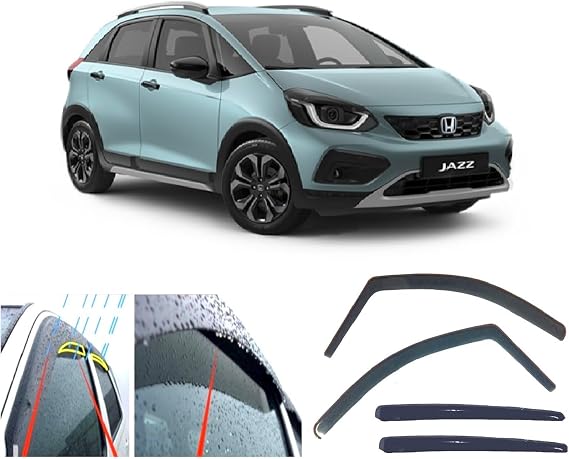 4x Rain Wind Deflectors for Honda JAZZ/FIT 2020 2021 2022 2023 2024 in-channel
