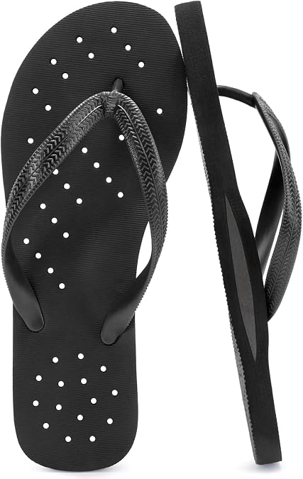 STQ Shower Shoes Men Flip Flops Quick Drying Non-Slip Easy to Wear & Clean