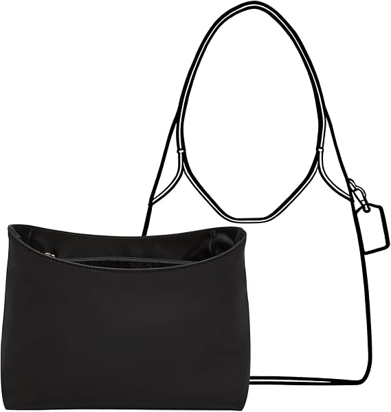 Waterproof Nylon Brooklyn 28 Bag Organizer Insert, Black | Lightweight Purse Organizer Insert for Coach Brooklyn Shoulder Bag 28, 5 Compartments,